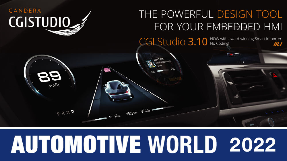 Experience Candera’s latest HMI technologies at Automotive World Tokyo, January 19th, - 21st, 2022