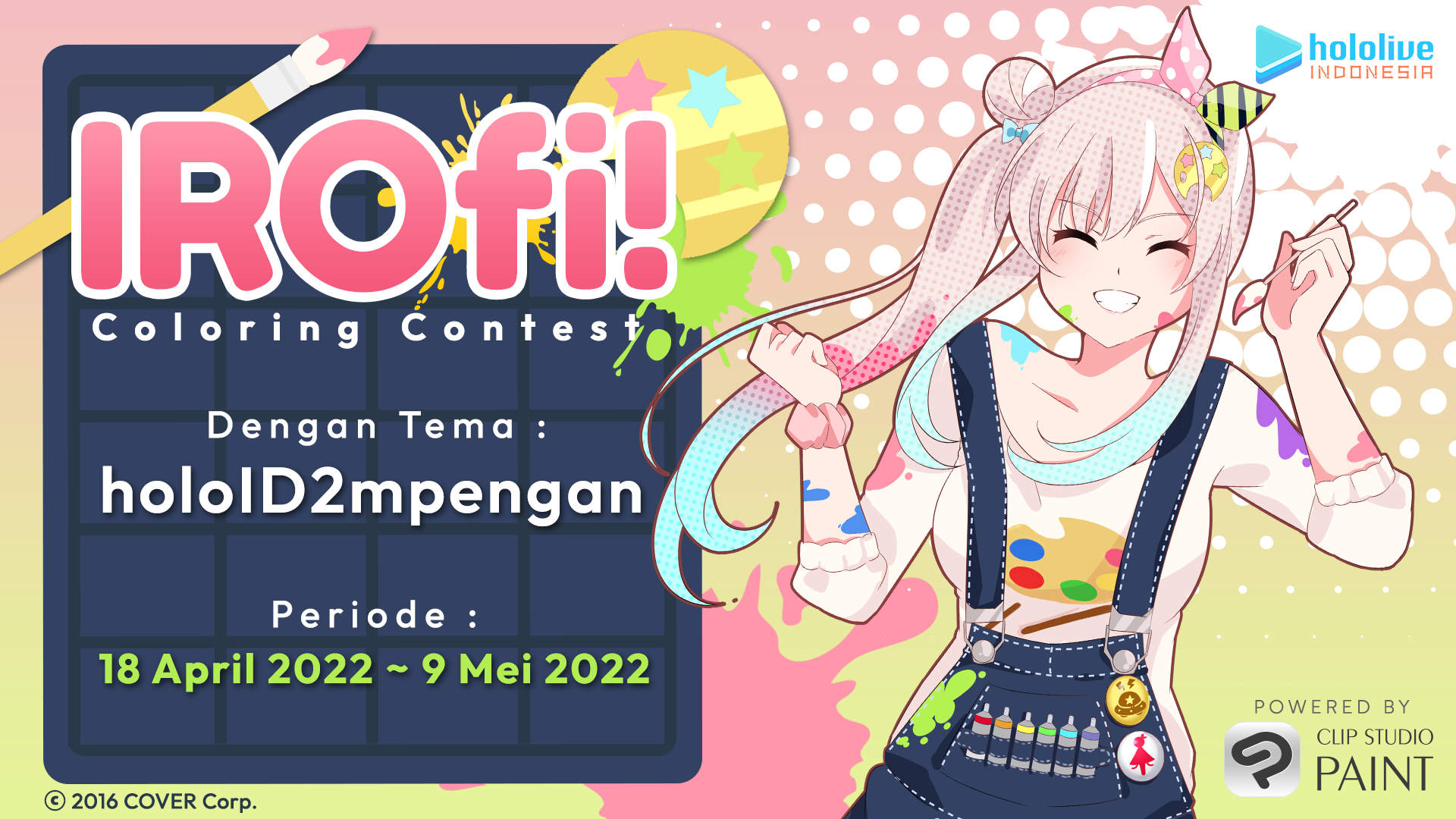 Clip Studio Paint to sponsor coloring contest held by hololive Indonesia VTuber Airani Iofifteen