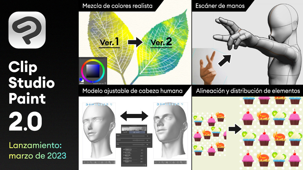 La versión 2.0 de Clip Studio Paint llega en marzo de 2023　Las numerosas novedades incluyen mezcla realista de colores y herramientas 3D para optimizar el dibujo de rostros y manos