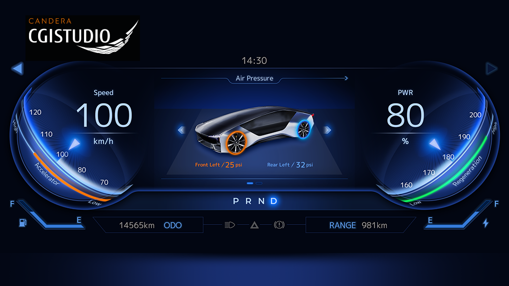 Candera at 15th AUTOMOTIVE WORLD 2023, exhibition of demos using HMI design tool CGI Studio