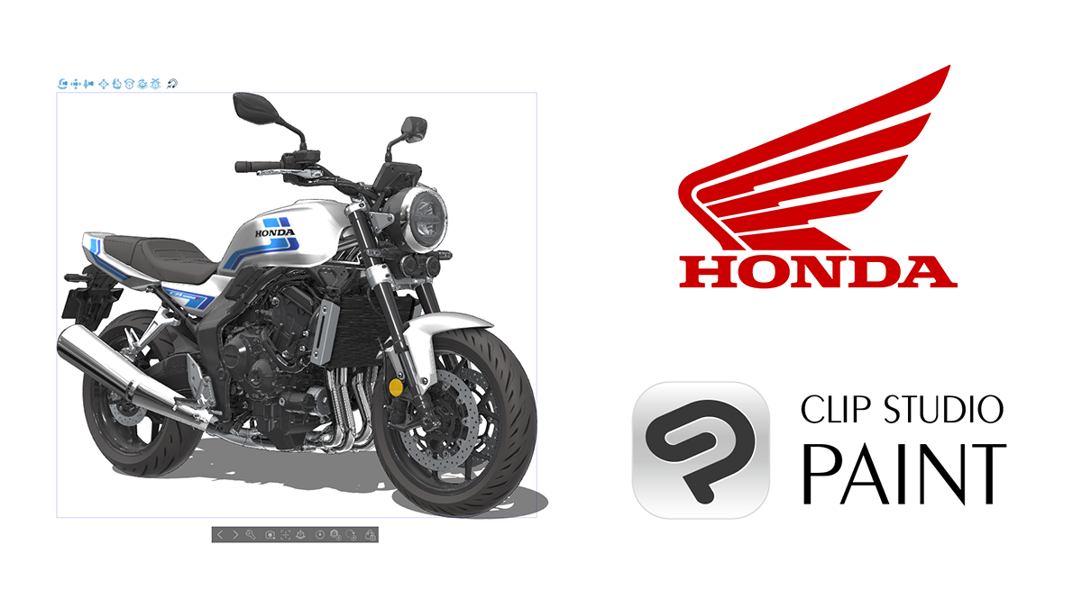 「Honda CB1000F」の3Dモデルが「CLIP STUDIO PAINT」の最新アップデートで金属感や光沢感の質感表現に対応　素材サービス「CLIP STUDIO ASSETS」で無料配布を開始