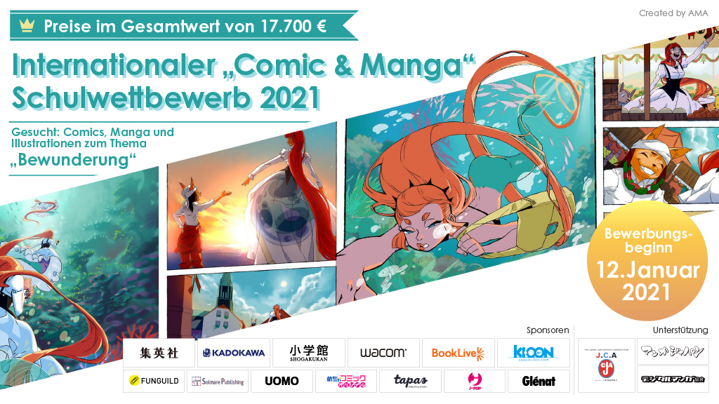 Internationaler „Comic & Manga“ Schulwettbewerb 2021 für Schüler/Student　Das ist Ihre Chance auf eine Veröffentlichung Ihres Werkes in den Medien der Sponsoren!