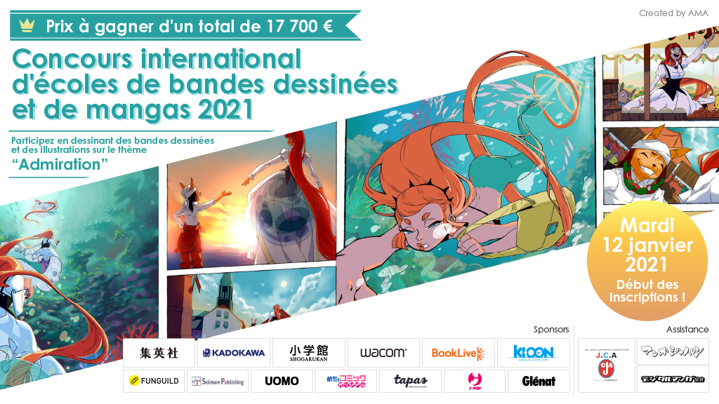 « Concours international d&#039;écoles de bandes dessinées et de mangas 2021 »,  destiné aux étudiants du monde entier. Possibilité de voir son travail publié dans les médias partenaires !